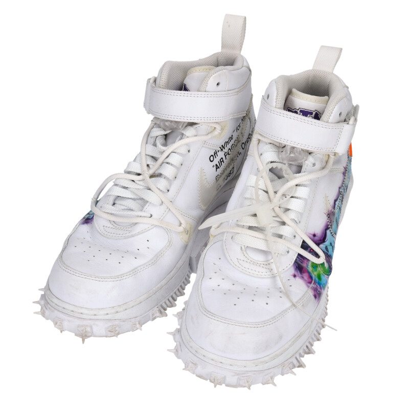 NIKE OFF-WHITE Air Force 1 Mid Graffiti White Size 10.5