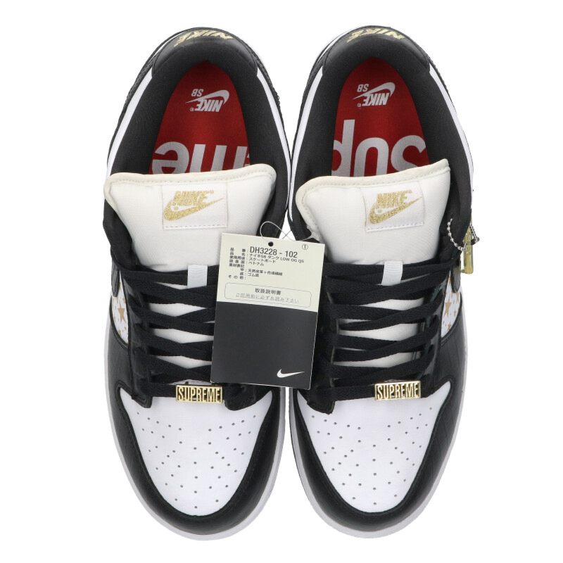SUPREME x Nike Dunk Low OG QS Black/White Size 10.5