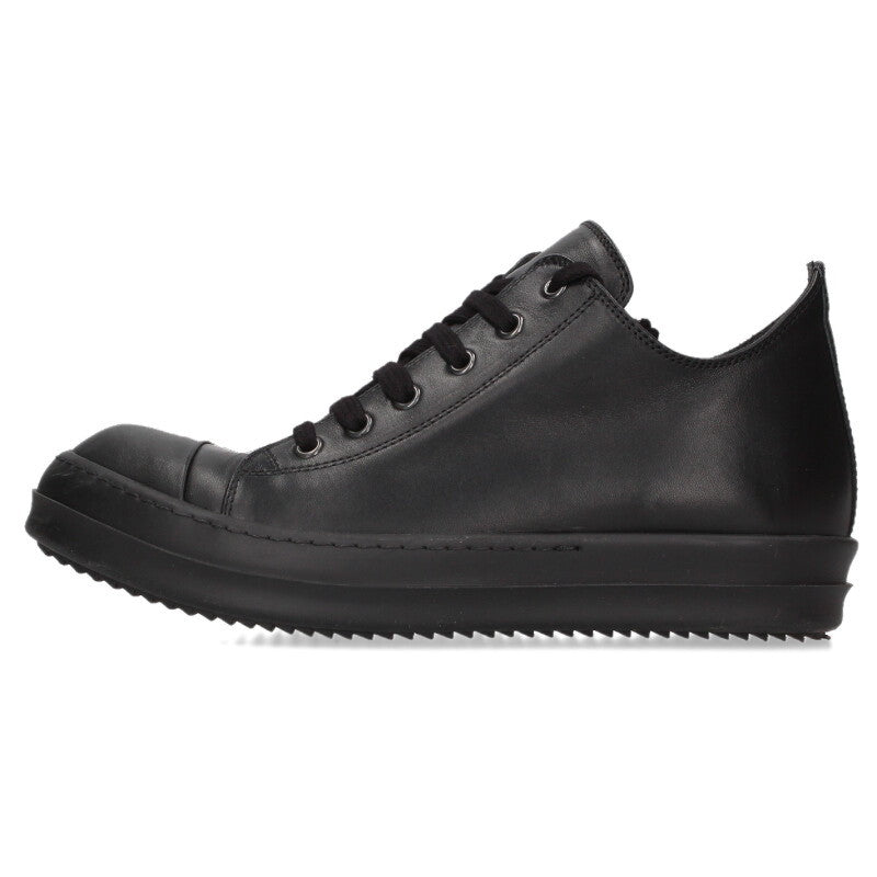 Rick Owens RAMONES LOW Leather Low Sneakers Black Size 6.5