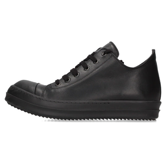 Rick Owens RAMONES LOW Leather Low Sneakers Black Size 6.5