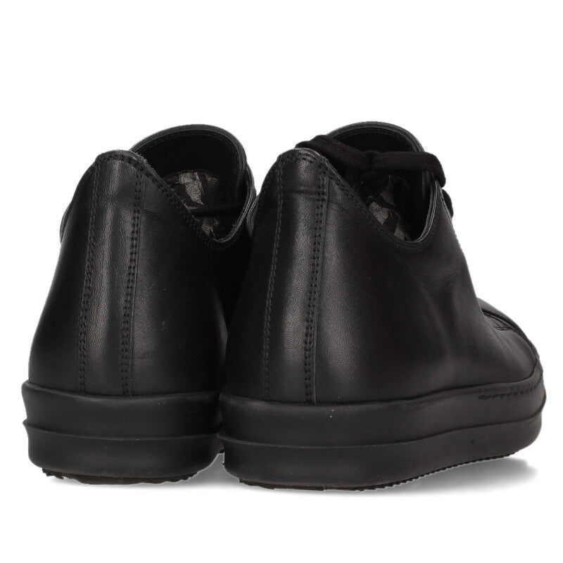 Rick Owens RAMONES LOW Leather Low Sneakers Black Size 6.5