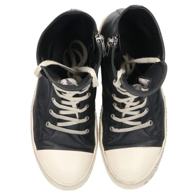 Rick Owens Ramones Leather High-Top Sneakers Size 8.5