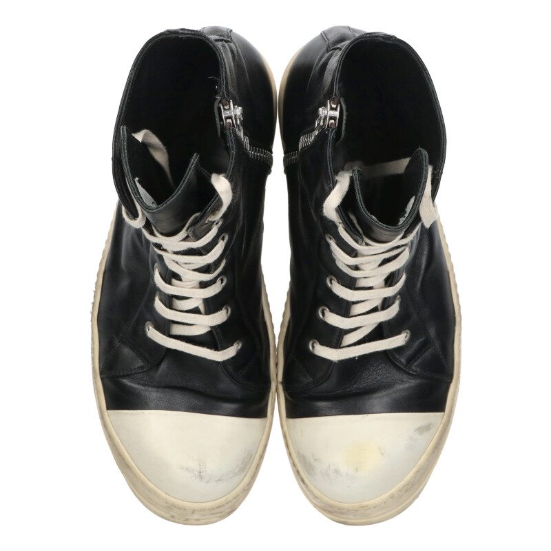 Rick Owens RAMONES Leather High Sneakers Size 9.5