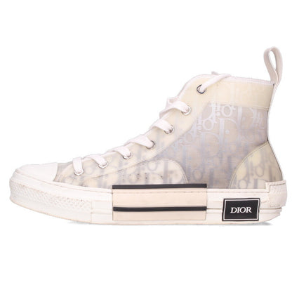 DIOR B23 Oblique Pattern High-Top Sneakers White Size 6