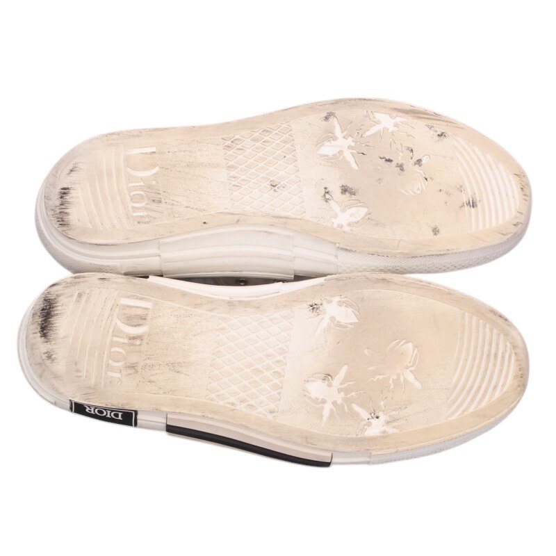 DIOR B23 Oblique Pattern High-Top Sneakers White Size 6