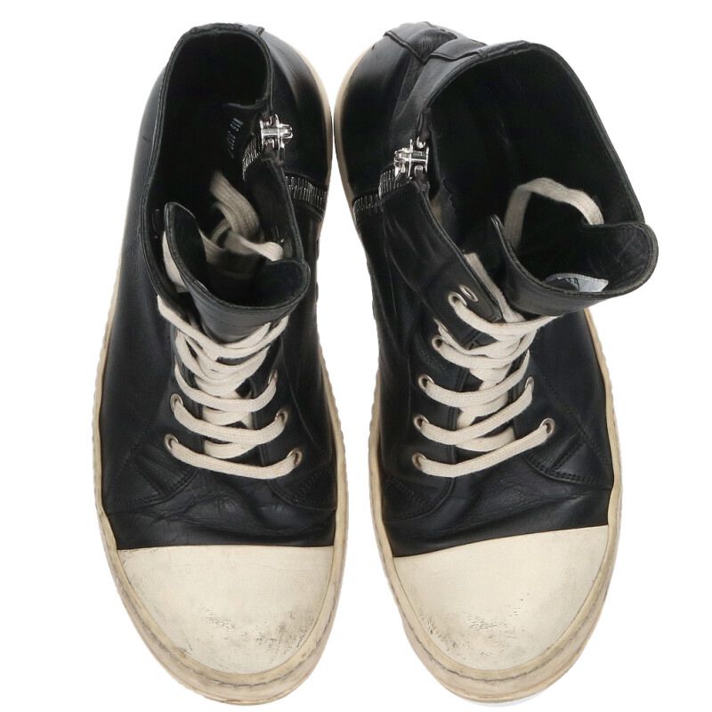 Rick Owens Ramones Leather High-Top Sneakers Size 7.5