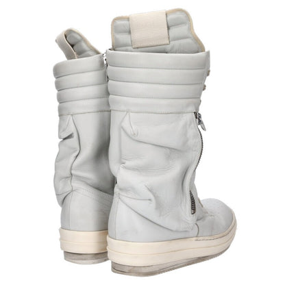 Rick Owens Cargo Basket Leather Sneakers Light Gray Size 9.5