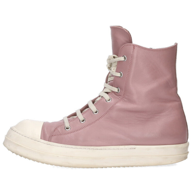Rick Owens Ramones Leather High-Top Sneakers Size 10.5