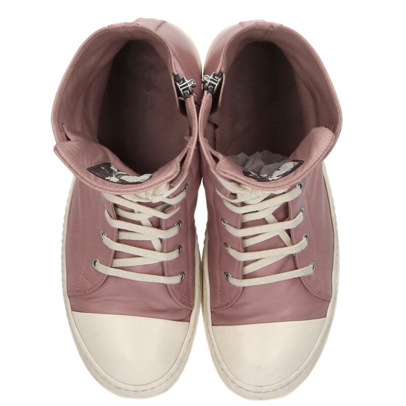 Rick Owens Ramones Leather High-Top Sneakers Size 10.5