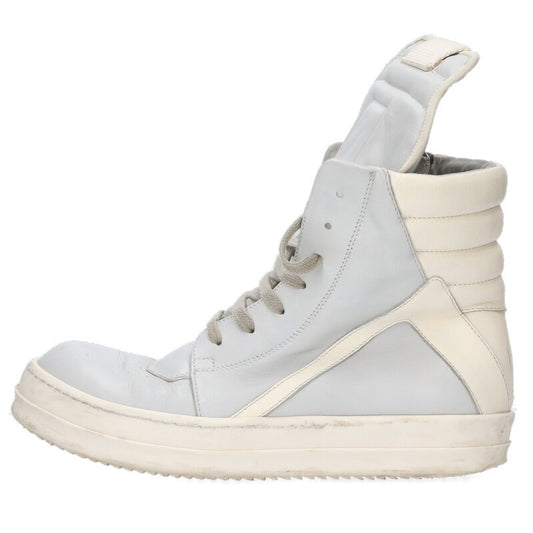 Rick Owens Geobasket Leather High-Top Sneakers Gray Size 6