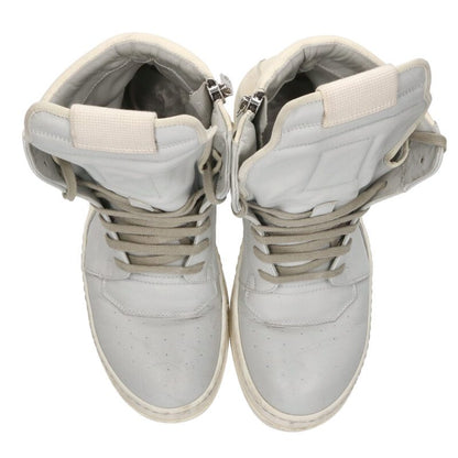 Rick Owens Geobasket Leather High-Top Sneakers Gray Size 6
