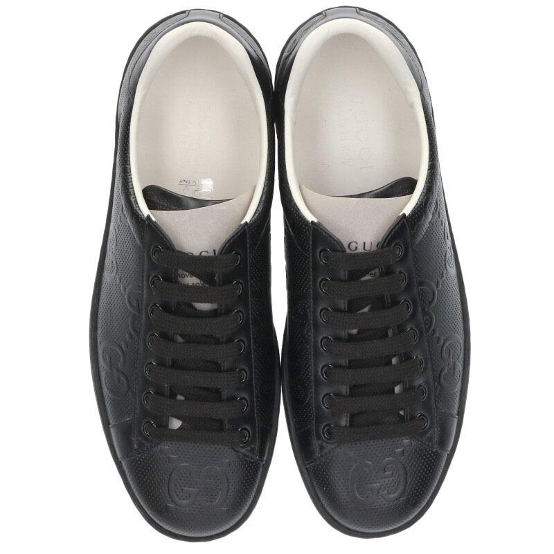 GUCCI GG Embossed Sneakers Black Size 5