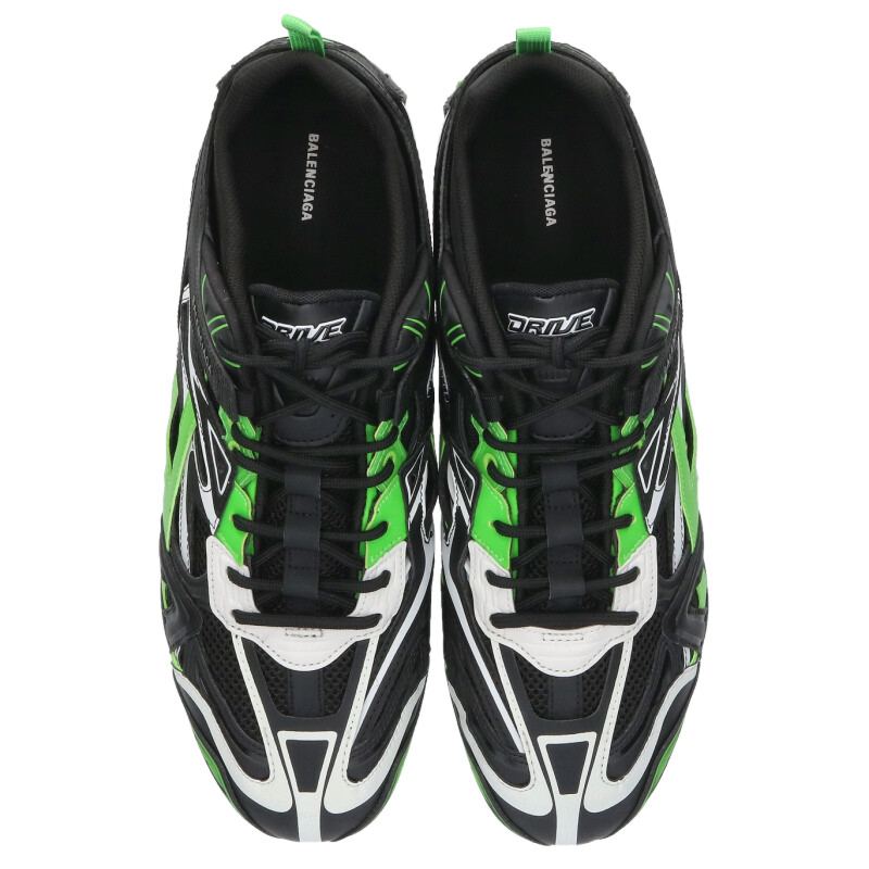 BALENCIAGA Drive Low-Cut Sneakers Black/Green Size 11.5