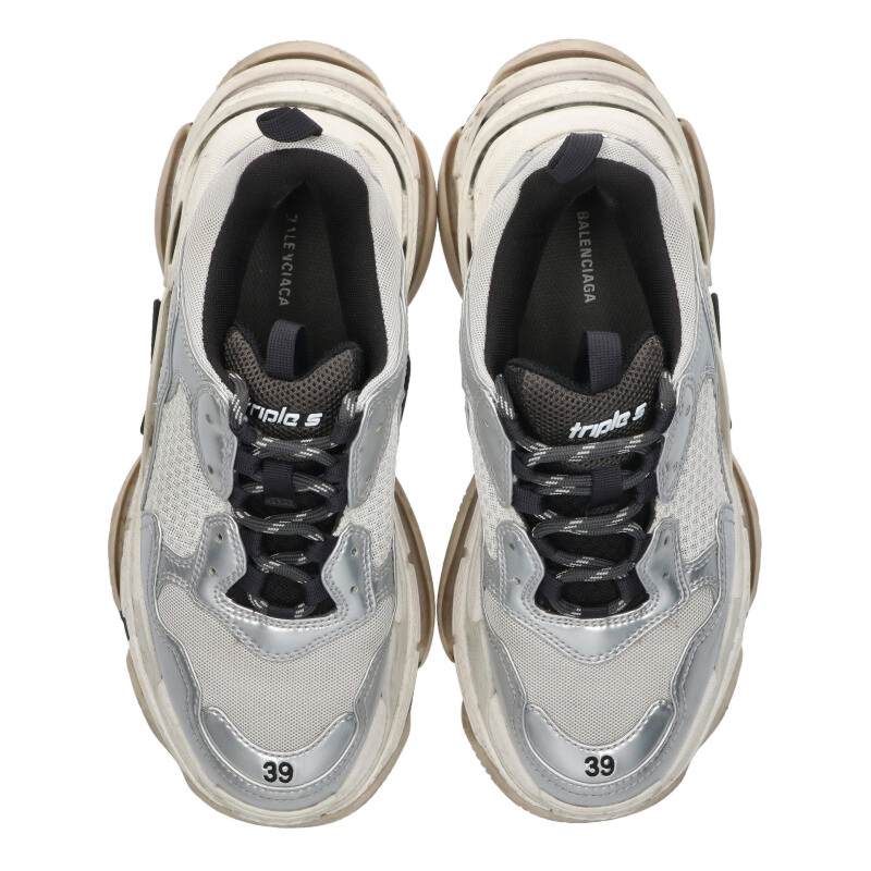 BALENCIAGA Triple S Low Top Sneakers White Size 6