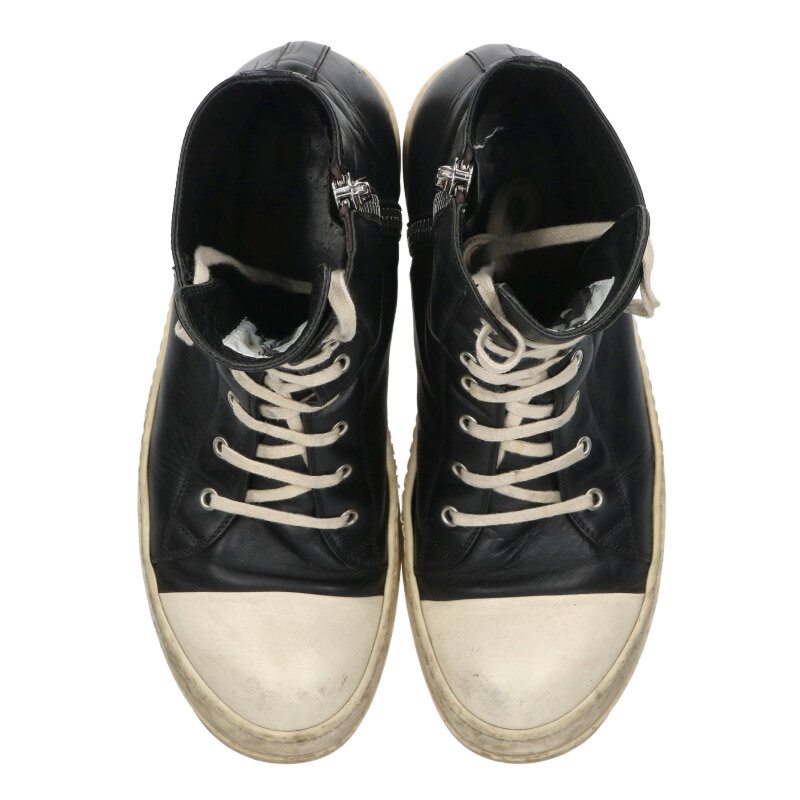 Rick Owens Ramones Leather High-Top Sneakers Size 9.5
