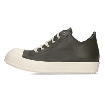 Rick Owens RAMONES LOW Leather Low-Top Dark Green Size 10.5