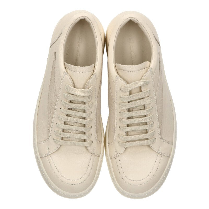 Rick Owens VINTAGE SNEAKS Leather Low-Top White Size 6.5