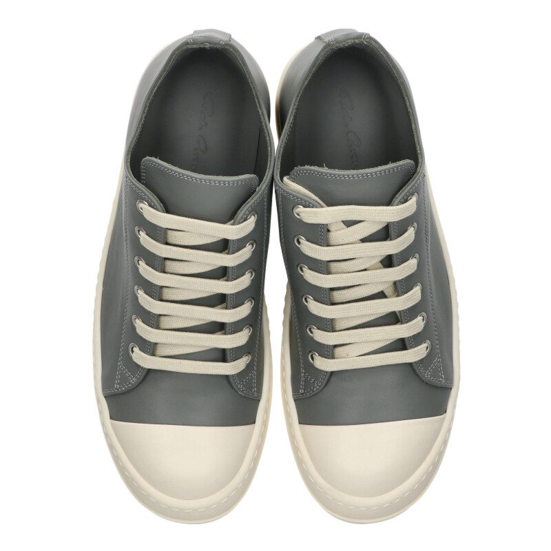Rick Owens RAMONES LOW Leather Low-Cut Gray Size 6.5