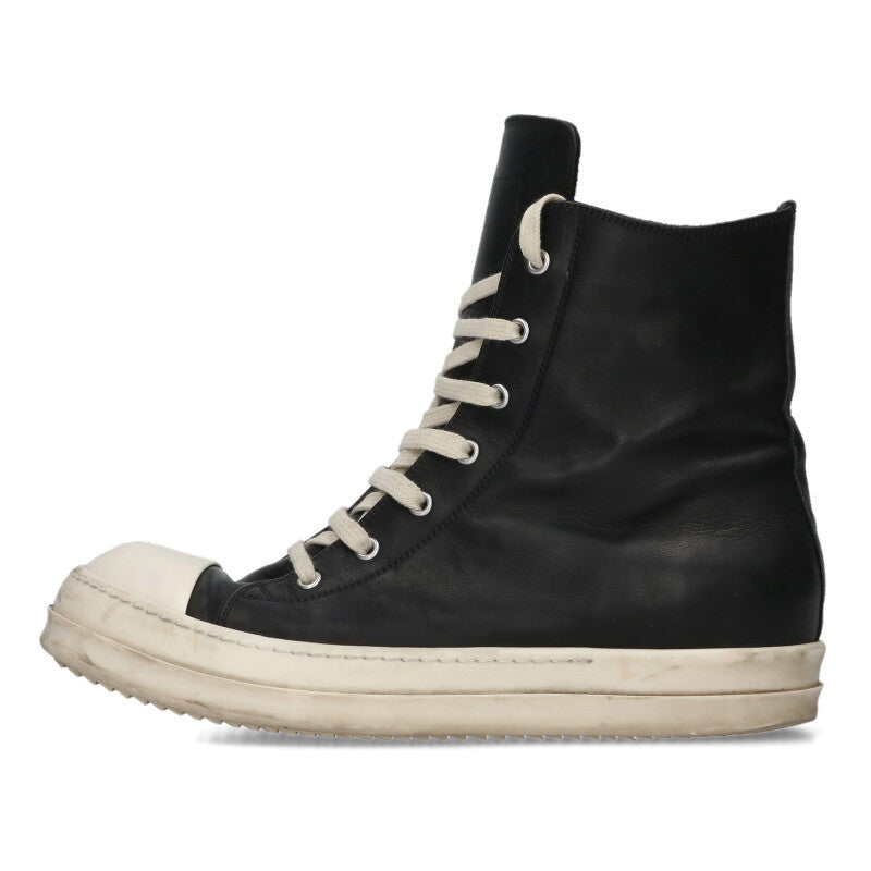 Rick Owens RAMONES Leather High-Top Blk/Wht Size 9.5