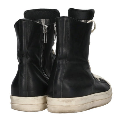 Rick Owens RAMONES Leather High-Top Blk/Wht Size 9.5