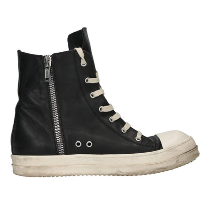 Rick Owens RAMONES Leather High-Top Blk/Wht Size 9.5