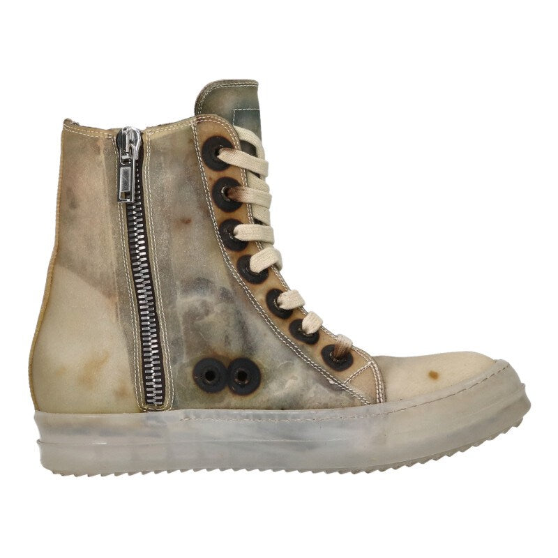 Rick Owens RAMONES Clear High-Top Sneakers Size 5