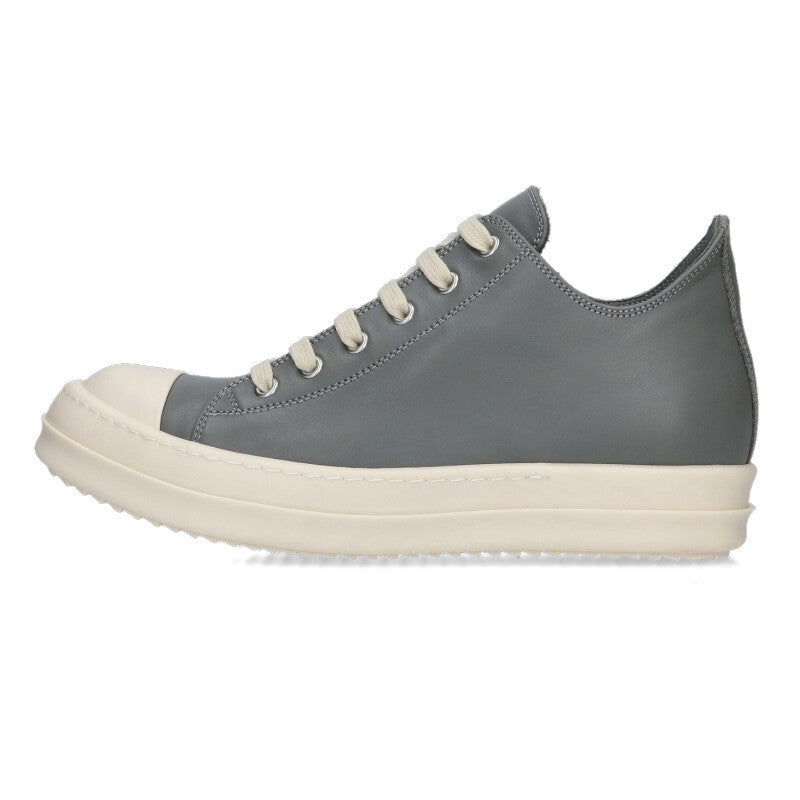Rick Owens RAMONES LOW Leather Sneakers Gray Size 6.5