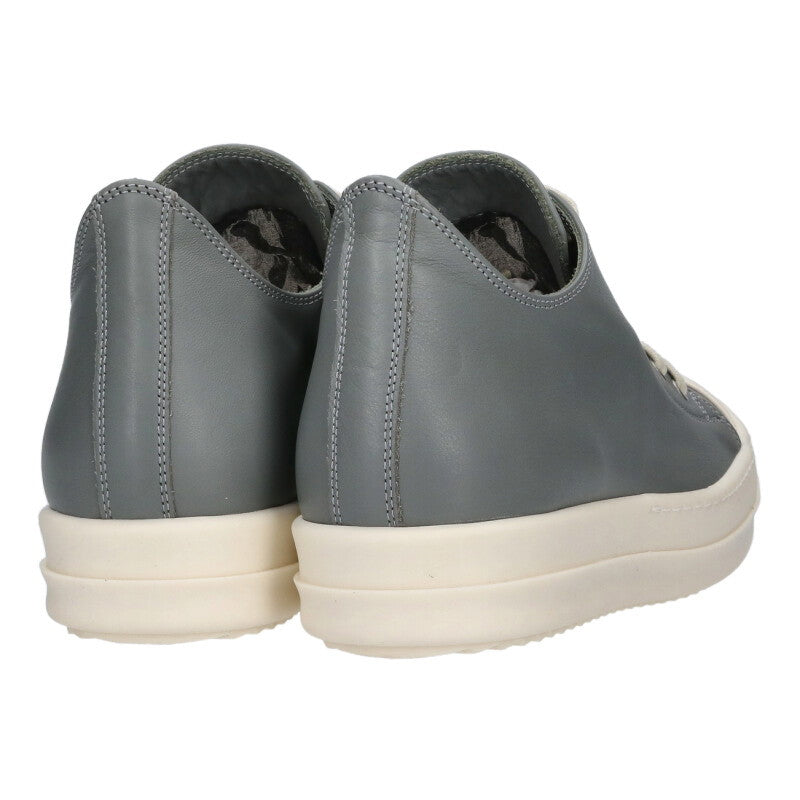 Rick Owens RAMONES LOW Leather Sneakers Gray Size 6.5
