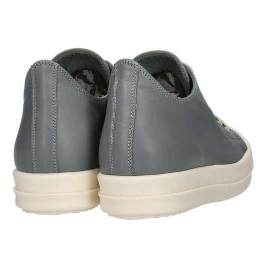 Rick Owens RAMONES LOW Leather Sneakers Gray Size 6.5