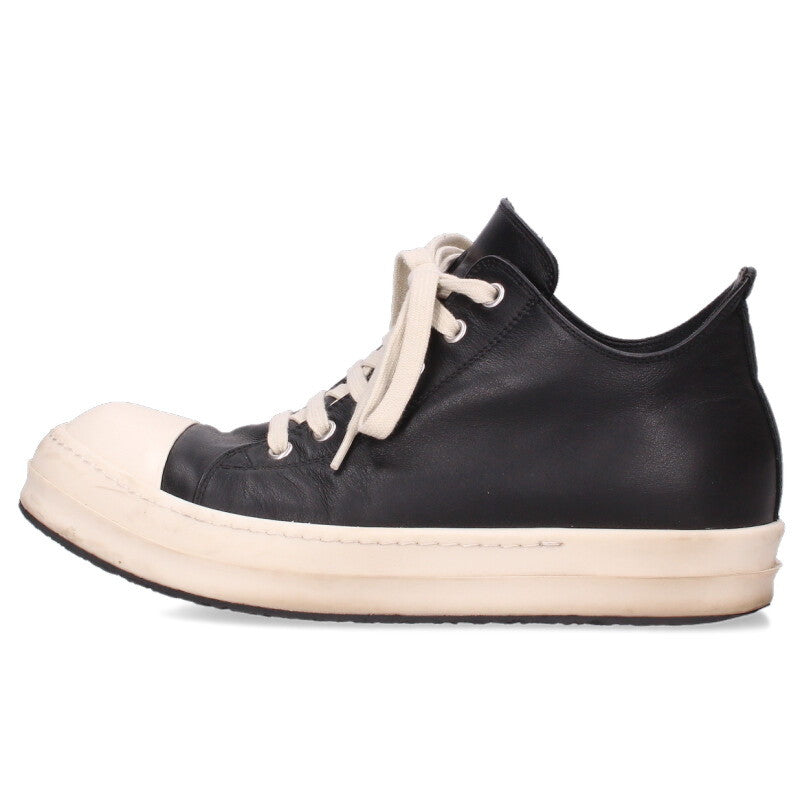 Rick Owens Leather Low-Cut Sneakers Black Size 6.5