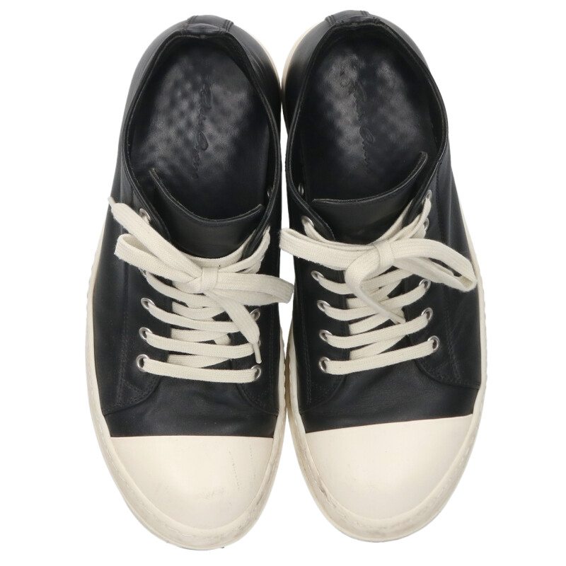 Rick Owens Leather Low-Cut Sneakers Black Size 6.5