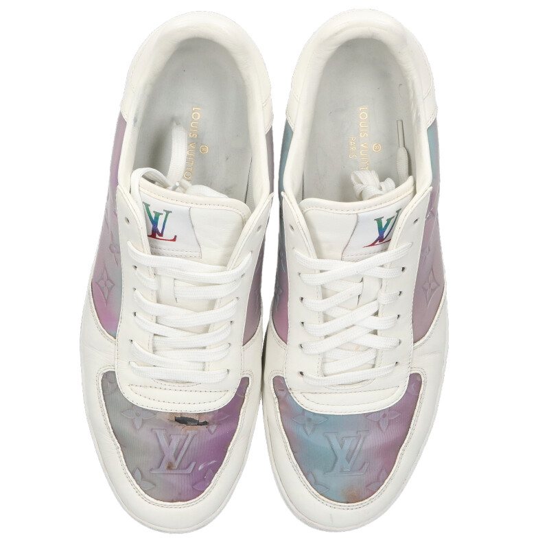 LOUISVUITTON Rivoli Monogram Leather Low-Cut Sneakers Size 7