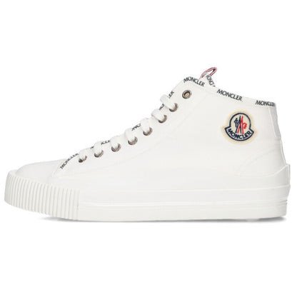 MONCLER Lissex Logo Patch Canvas Mid-Cut White Size 7.5