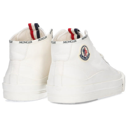 MONCLER Lissex Logo Patch Canvas Mid-Cut White Size 7.5