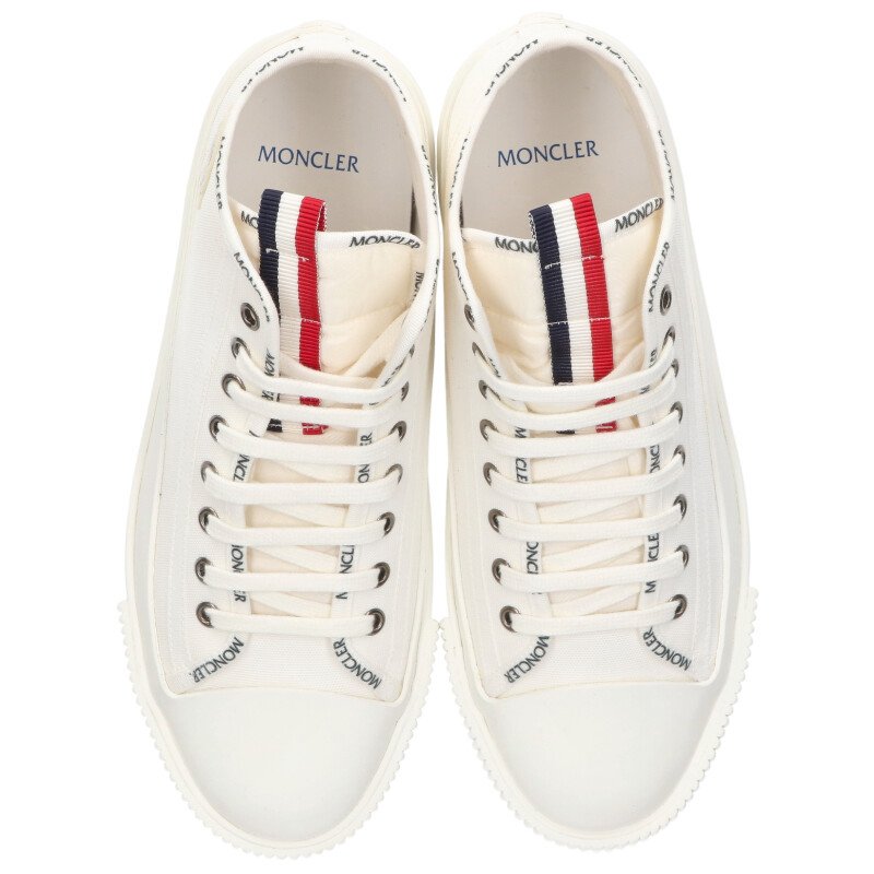MONCLER Lissex Logo Patch Canvas Mid-Cut White Size 7.5
