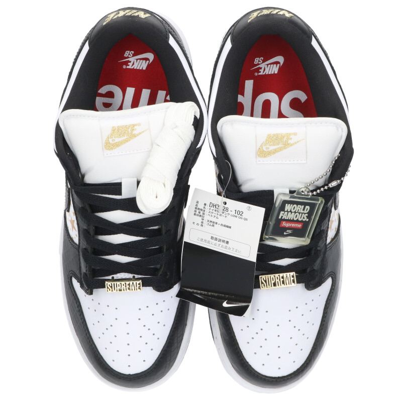 SUPREME x Nike Dunk Low OG QS Black/White Size 9