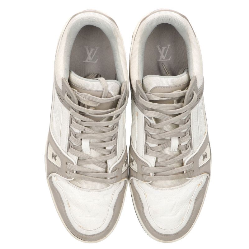 LOUISVUITTON LV Trainer Low-Top Sneakers White Size 8