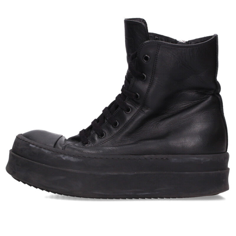 Rick Owens MEGA BUMPER Leather High-Top Blk Size 7.5