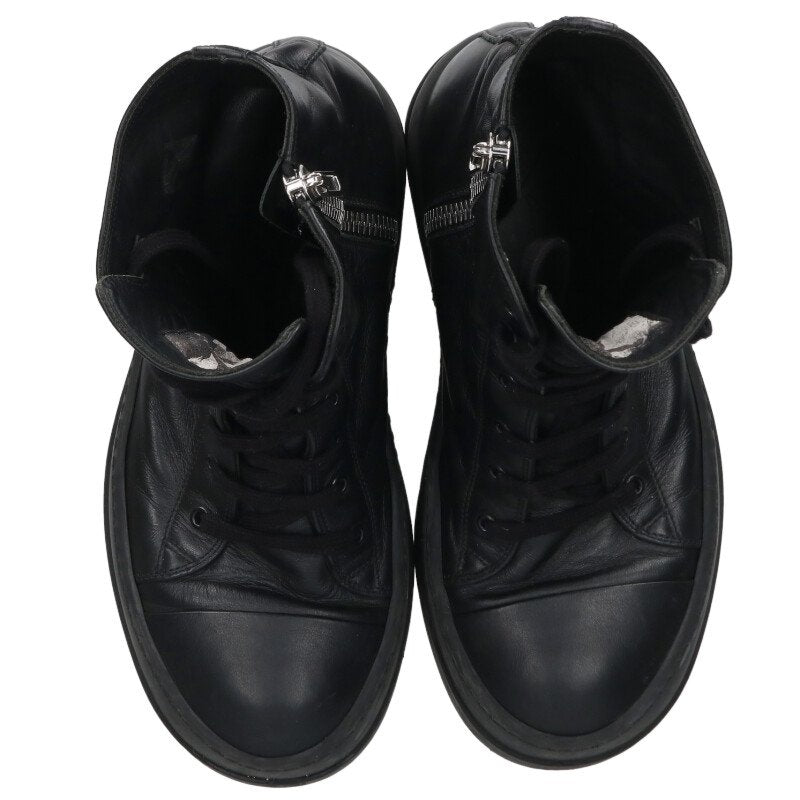 Rick Owens MEGA BUMPER Leather High-Top Blk Size 7.5