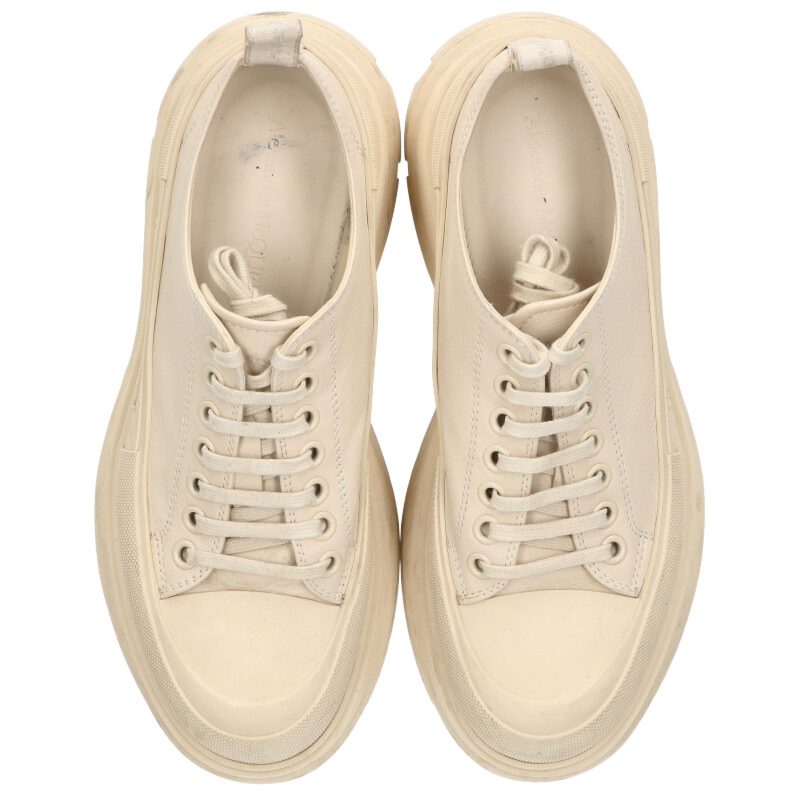 Alexander McQUEEN Tread Slick 627225 Low-Top Beige Size 8.5