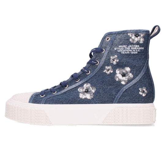 MARC JACOBS Sequin Daisy Denim High-Top Multi Size 7.5