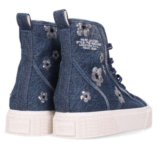 MARC JACOBS Sequin Daisy Denim High-Top Multi Size 7.5