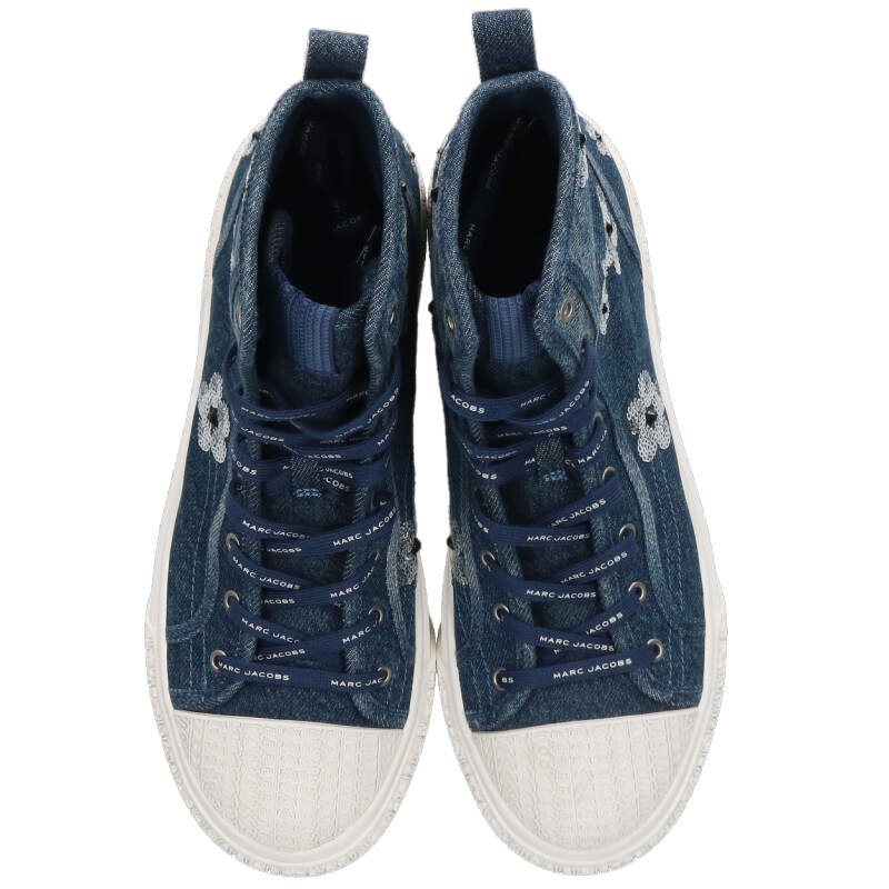 MARC JACOBS Sequin Daisy Denim High-Top Multi Size 7.5