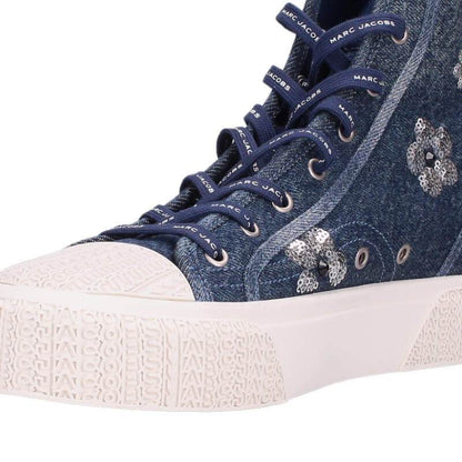 MARC JACOBS Sequin Daisy Denim High-Top Multi Size 7.5