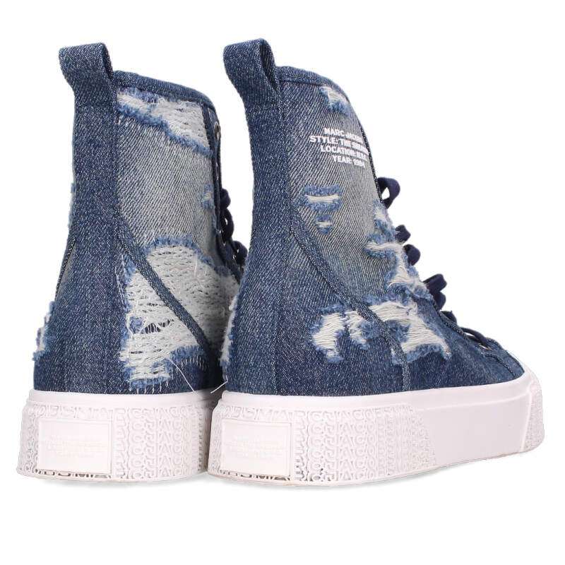MARC JACOBS Distressed Denim High-Top Sneakers Size 7.5