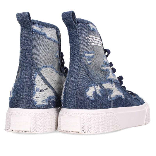 MARC JACOBS Distressed Denim High-Top Sneakers Size 7.5