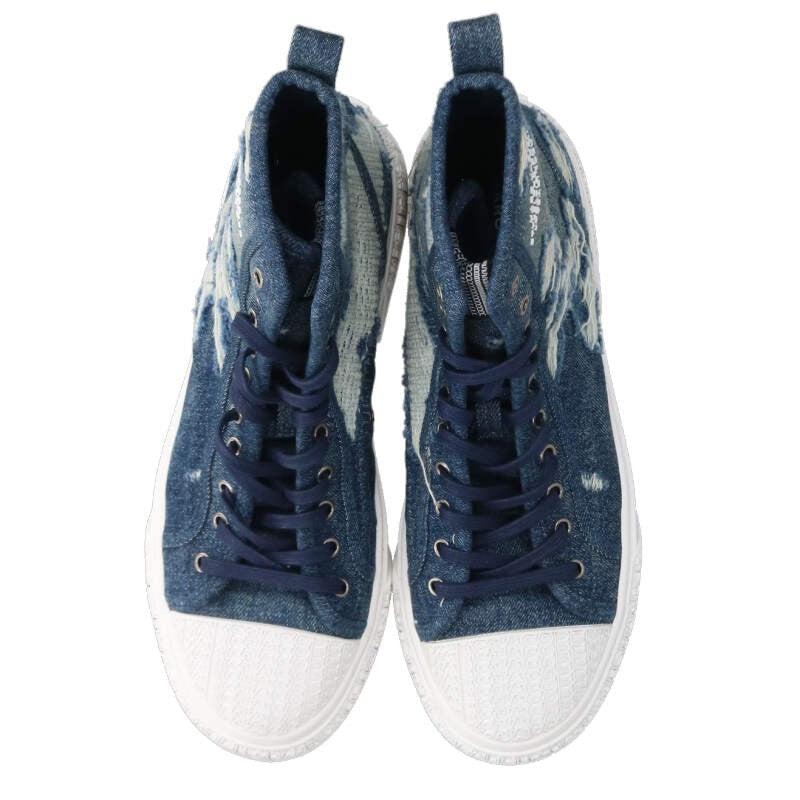 MARC JACOBS Distressed Denim High-Top Sneakers Size 7.5