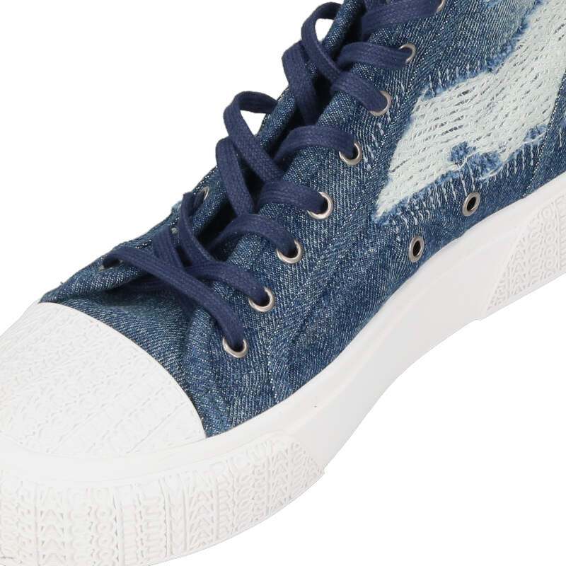 MARC JACOBS Distressed Denim High-Top Sneakers Size 7.5