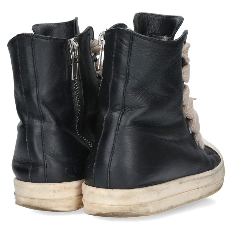 Rick Owens Jumbo Lace Leather High-Top Blk/Wht Size 7.5