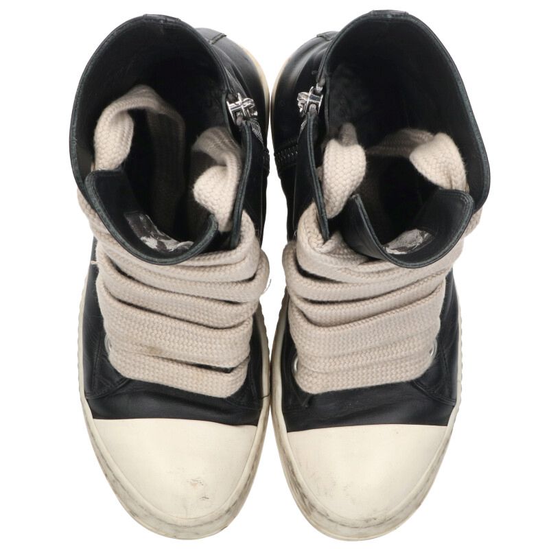 Rick Owens Jumbo Lace Leather High-Top Blk/Wht Size 7.5